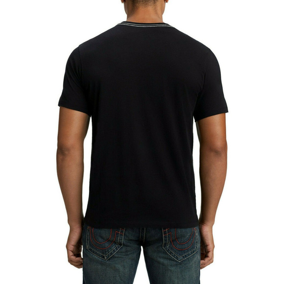 True Religion Men's Two-Tone Buddha Graphic Crew Neck Tee T-Shirt in Black - Picture 5 of 5